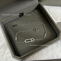 Sliding Bar Bracelet in 925 Sterling Silver, Double Chain