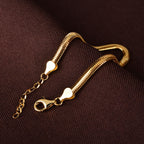 Flat Snake Chain Bracelet in 925 Sterling Silver, 5-6 mm