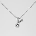 Initial Necklace in 18K Gold-Plated Stainless Steel, Bubble Letter A-Z