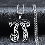 Chai Necklace, Silver-Tone Filigree Pendant on 20 Inch Box Chain