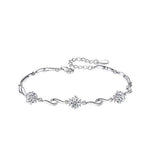 Six-Pointed Star Bracelet in 925 Sterling Silver, Blue or Clear Cubic Zirconia