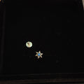 Star of David Stud Earrings in 925 Sterling Silver, Blue Cubic Zirconia
