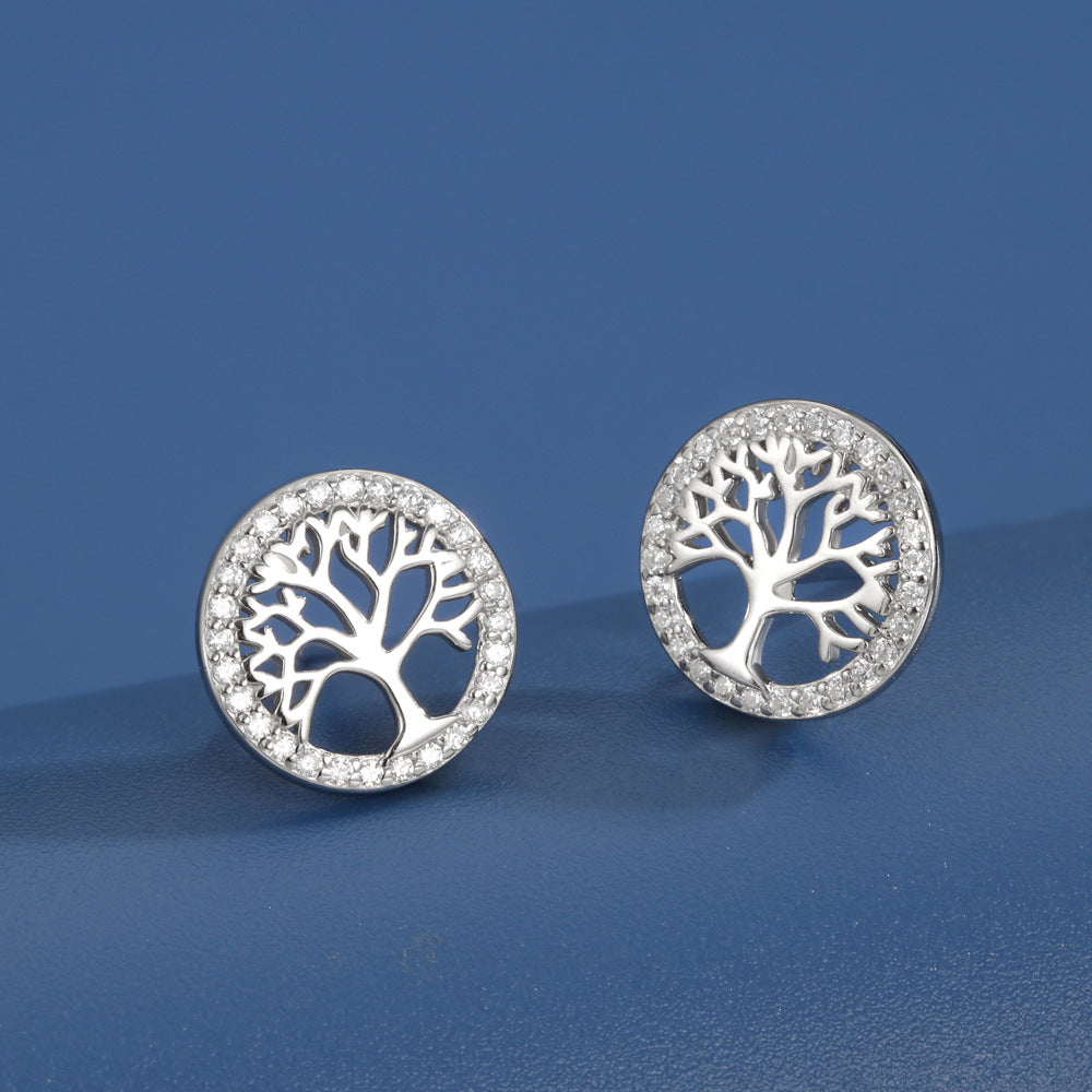 Tree of Life Stud Earrings in 925 Sterling Silver