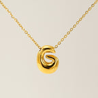 Initial Necklace in 18K Gold-Plated Stainless Steel, Bubble Letter A-Z