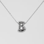 Initial Necklace in 18K Gold-Plated Stainless Steel, Bubble Letter A-Z
