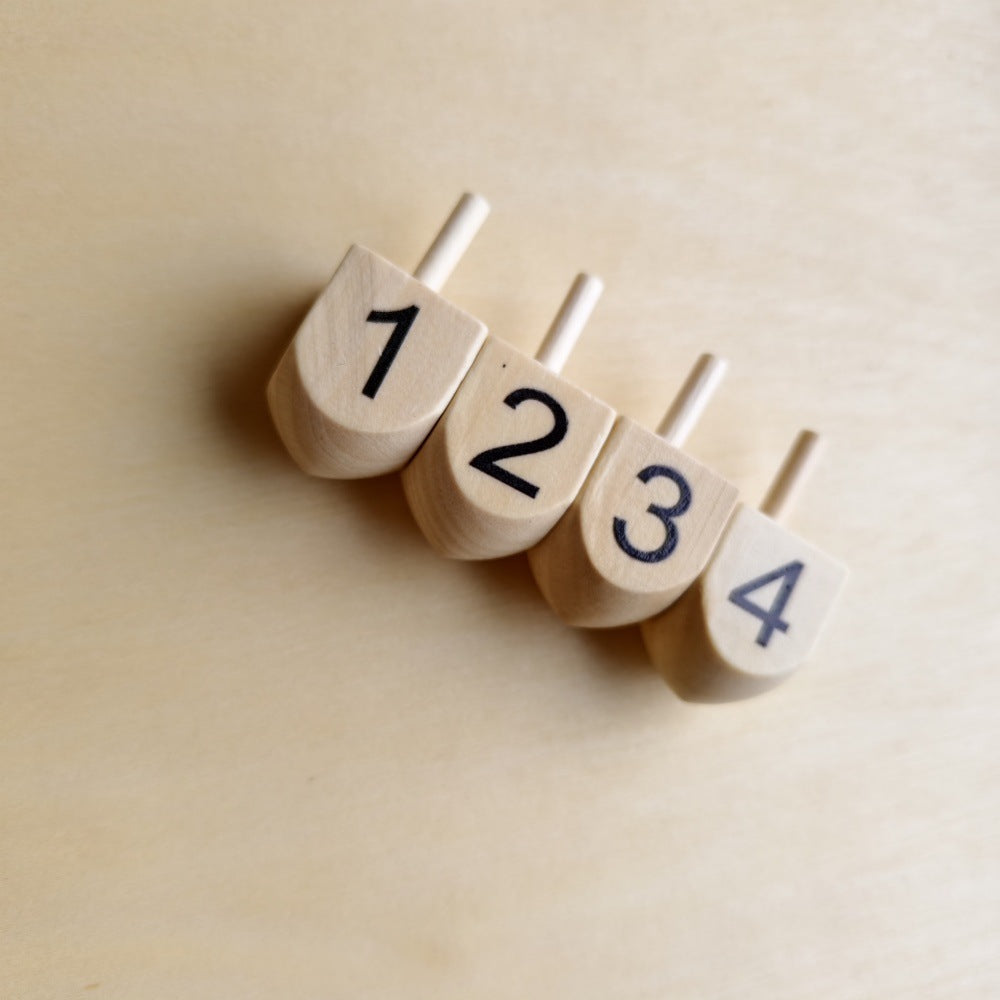 Wooden Dreidels for Hanukkah, Mixed Painted Set
