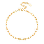 Paperclip Chain Bracelet in 925 Sterling Silver, Adjustable