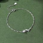 Tulip Bracelet in 925 Sterling Silver, Dainty Chain