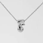 Initial Necklace in 18K Gold-Plated Stainless Steel, Bubble Letter A-Z