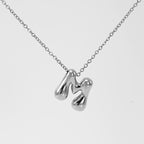 Initial Necklace in 18K Gold-Plated Stainless Steel, Bubble Letter A-Z