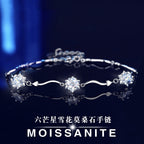 Snowflake Star Bracelet in 925 Sterling Silver, Cubic Zirconia