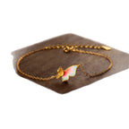 Enamel Butterfly Bracelet in Gold Plated 925 Sterling Silver, Pink Gradient