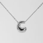 Initial Necklace in 18K Gold-Plated Stainless Steel, Bubble Letter A-Z