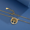 Tree of Life Necklace in 925 Sterling Silver, Round Openwork Pendant