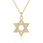 Star of David Necklace with Pavé Moissanite in Gold Plated 925 Sterling Silver