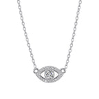 Evil Eye Necklace in 925 Sterling Silver, Moissanite Center Stone