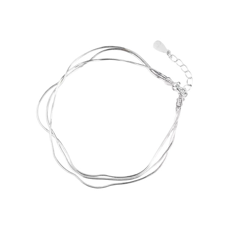 Three-Strand Snake Chain Bracelet in 925 Sterling Silver