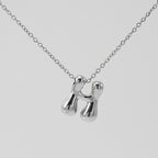 Initial Necklace in 18K Gold-Plated Stainless Steel, Bubble Letter A-Z