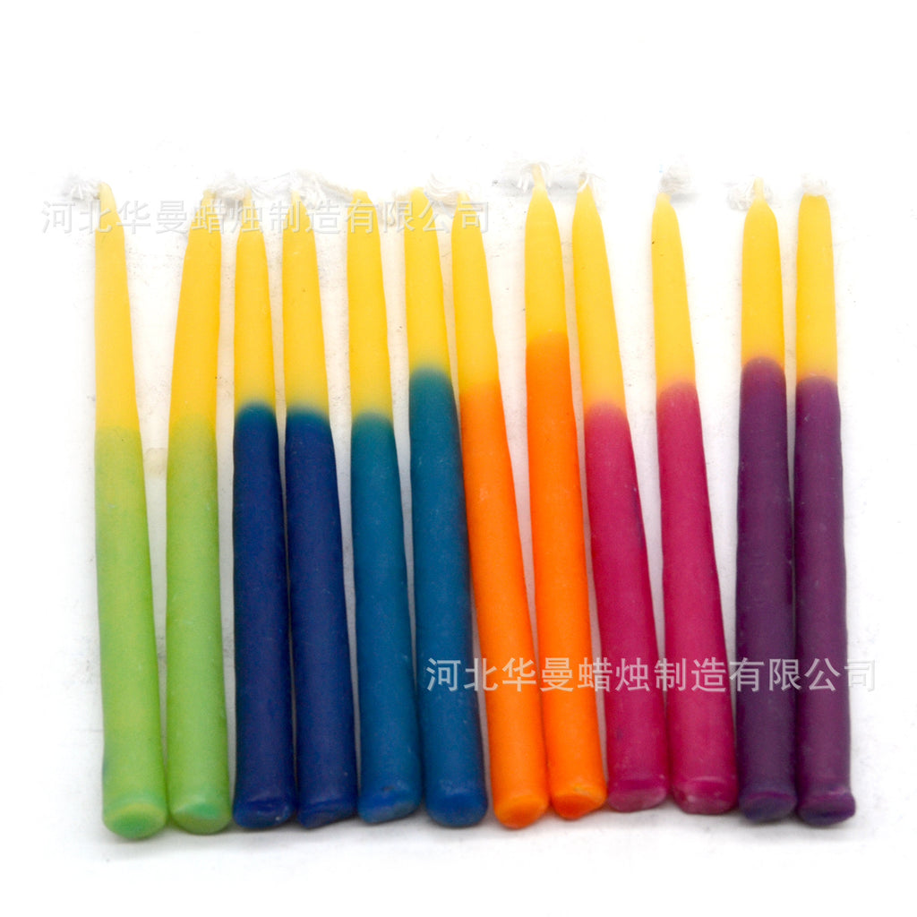 Colorful Hanukkah Candles, Beeswax Blend, Fits Standard Menorahs