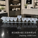 Designer Crystal Glass Hanukkah Menorah, 9 Cups, Clear, Amber or Rainbow