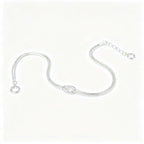 Knotted Snake Chain Bracelet in 925 Sterling Silver, Double Strand