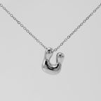 Initial Necklace in 18K Gold-Plated Stainless Steel, Bubble Letter A-Z