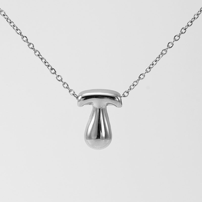 Initial Necklace in 18K Gold-Plated Stainless Steel, Bubble Letter A-Z
