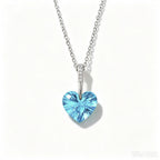 Crystal Heart Necklace in 925 Sterling Silver, 5 Colors