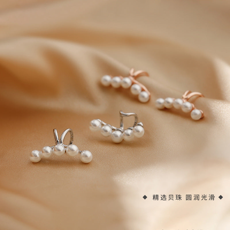 Pearl Ear Cuff in 925 Sterling Silver, No Piercing Needed