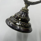 Antique Bronze Hanukkah Menorah, Scroll Design, 17 cm Tall