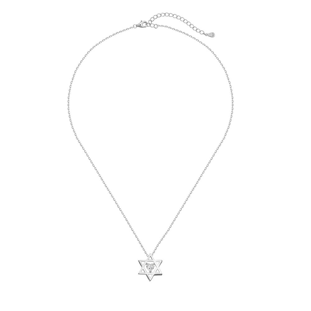 Interlocked Star of David Necklace in 925 Sterling Silver