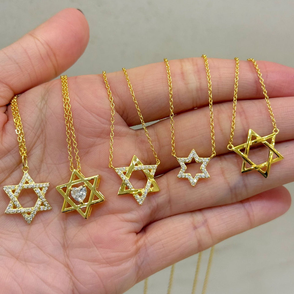 Interlocked Star of David Necklace in 925 Sterling Silver