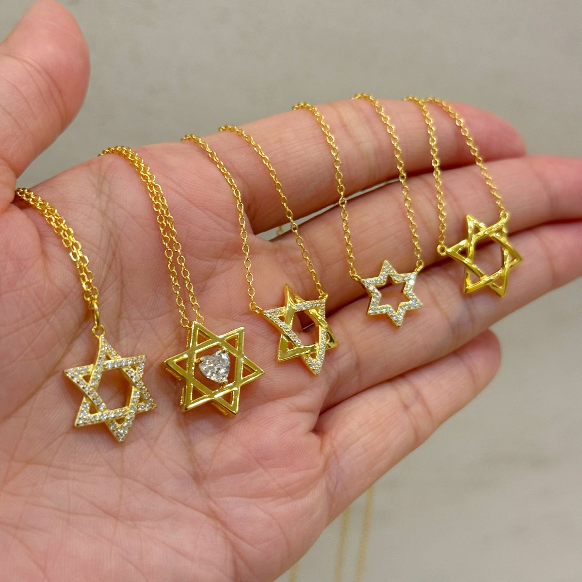 Interlocked Star of David Necklace in 925 Sterling Silver