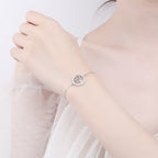 Tree of Life Bracelet in 925 Sterling Silver, Cubic Zirconia Circle