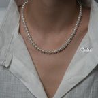 Crystal Pearl Necklace with 925 Sterling Silver Clasp, 2-10 mm