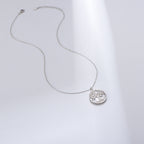 Tree of Life Necklace in 925 Sterling Silver, Shell Disc Pendant