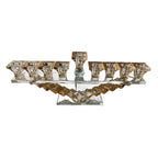 Designer Crystal Glass Hanukkah Menorah, 9 Cups, Clear, Amber or Rainbow