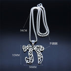 Chai Necklace, Silver-Tone Filigree Pendant on 20 Inch Box Chain