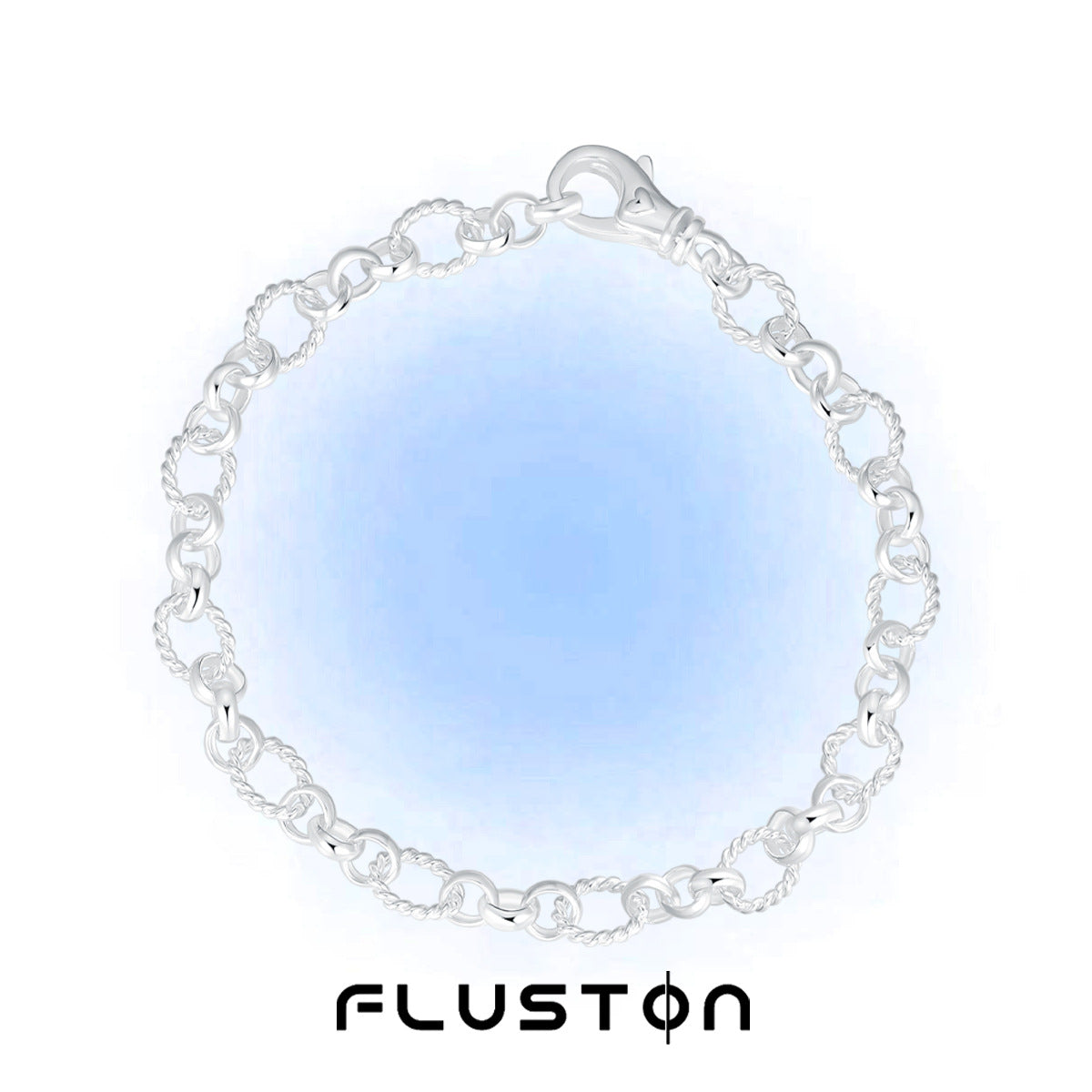 Twist Link Chain Bracelet in 925 Sterling Silver
