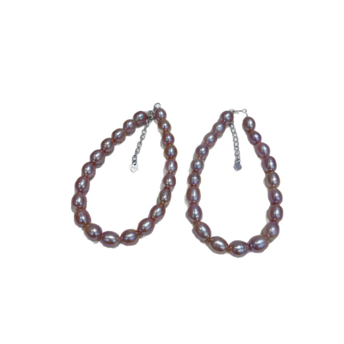 Purple Freshwater Pearl Bracelet with 925 Sterling Silver Clasp, 6-7 mm