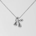 Initial Necklace in 18K Gold-Plated Stainless Steel, Bubble Letter A-Z
