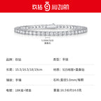 Moissanite Tennis Bracelet in 925 Sterling Silver, GRA Certified