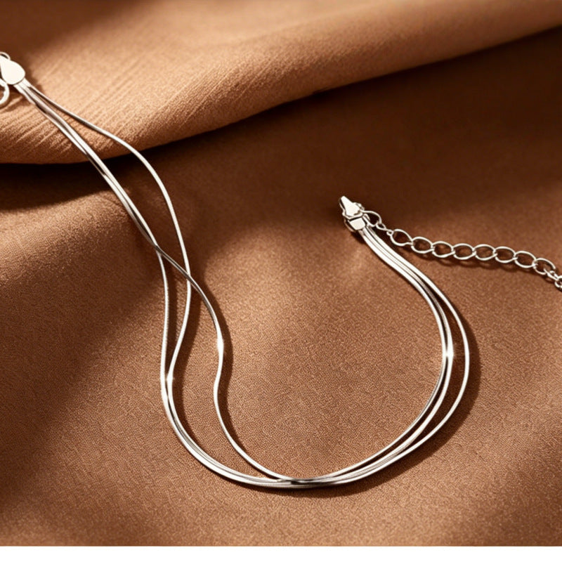 Three-Strand Snake Chain Bracelet in 925 Sterling Silver