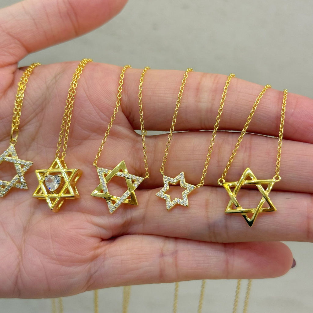 Interlocked Star of David Necklace in 925 Sterling Silver