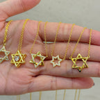 Interlocked Star of David Necklace in 925 Sterling Silver