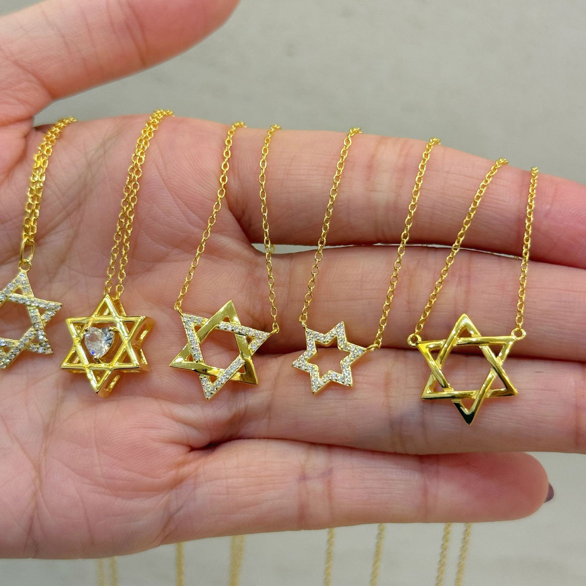 Interlocked Star of David Necklace in 925 Sterling Silver