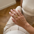 Hammered Open Circle Ring in Gold-Plated or Silver Stainless Steel - Gold, everyday wear