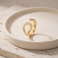 Hammered Open Circle Ring in Gold-Plated or Silver Stainless Steel - Gold