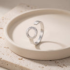 Hammered Open Circle Ring in Gold-Plated or Silver Stainless Steel - Silver