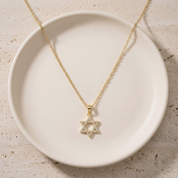 Petite Star of David Necklace in 925 Sterling Silver